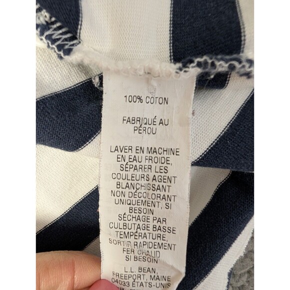 LL Bean Split Neck Shirt Stripe 3/4 Sleeve Size M Reg Nautical Beachy Preppy - Picture 10 of 11